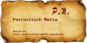 Petrovitsch Metta névjegykártya